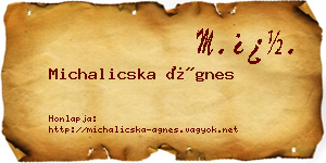 Michalicska Ágnes névjegykártya